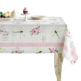 Maison d'Hermine Tafelkleed, vierkante tafel, 100% katoenen tafelkleed voor eetkamer, boerderij, huis, hotel, feesten en bruiloft - ideaal voor paasdecoraties lente en zomer (Champ De Mars, 152 x 152