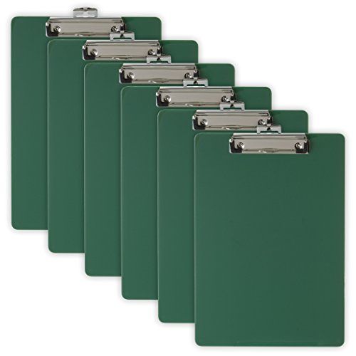 Officemate Recycled Plastic Clipboard - Letter Size - Green - Pack of 6