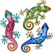Tuokiuhn Metalen hagedissen buitendecoratie metalen gekko wanddecoratie geico hagedis 13,5 x 8,5 inch 3 pack set geschikt om op te hangen in tuin of hek