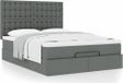 Maison Exclusive - Cadre de lit ottoman avec matelas, gris foncé, 140x190 cm, textile
