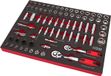 Professionele 74 Delige 3/8", 1/2" Jeu de douilles Mousse incrustée pour chariot à outils