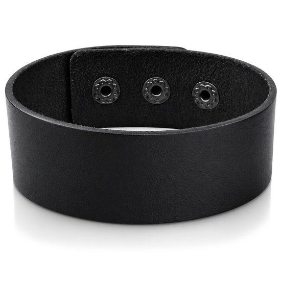 LGT JWLS Verstelbare Leren Armband Zwart - Vintage