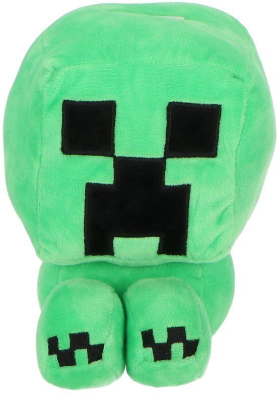 Minecraft Pluche Spaarpot - Creeper - Knuffel - Spaarpot - 20 cm - Groen