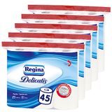 Regina Delicatis Toiletpapier, 45 rollen van 100 vellen, 4-laags, luchtkussenstructuur, zacht, NIZP-PZH