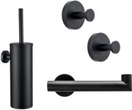 XIVADA Toilet Accessoires Set Zwart - 3-delige Toiletset - Wc Accessoires Hangend