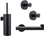 XIVADA Toilet Accessoires Set Zwart - 3-delige Toiletset - Wc Accessoires Hangend