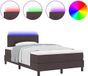 vidaXL Boxspringbed met hoofdeinde, donkerbruin, 120 x 200 cm, stof