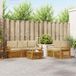 vidaXL - Bank loungeset - 5 zitplaatsen - Natuurlijk en beige - Massief acaciahout