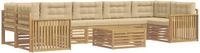 vidaXL Buiten bankenset 8 st Wit en Beige Massief Acaciahout