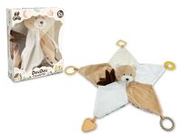 Teorema Gogo Knuffeldeken voor pasgeborenen, 30 cm, zacht pluche dier met tandvleesmassage, sensorisch speelgoed voor wieg en kinderwagen, cadeau-idee voor pasgeborenen