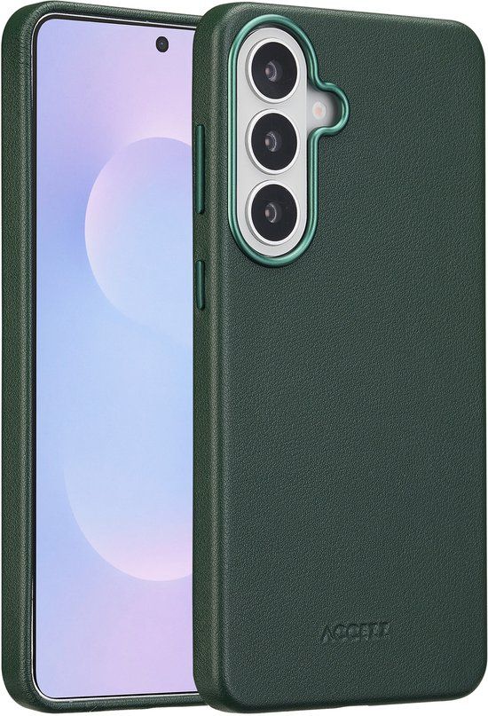 Accezz Leather Backcover met Magnetische Ring voor Samsung Galaxy S26 Plus - Cedar Green