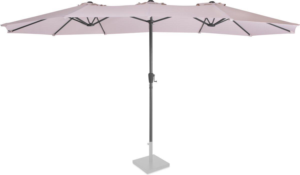 VONROC GARDEN VONROC Premium Parasol Iseo - 460x270cm – Duurzame parasol – Extra-large - UV werend doek - Beige – Incl. beschermhoes