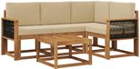 vidaXL Bankenset 5 st Natuurlijk en Beige Polyester