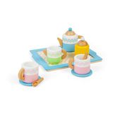 BigJigs houten theeservies speelgoed set - kleurrijk rollenspel.