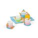 BigJigs houten theeservies speelgoed set - kleurrijk rollenspel.