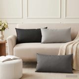 vidaXL Kussensloop 6 pcs HEERLEN Zwart 40 x 80 cm Polyester