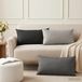 vidaXL Kussensloop 6 pcs HEERLEN Zwart 40 x 80 cm Polyester