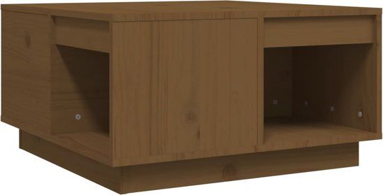 vidaXL Salontafel 60x61x32,5 cm massief grenenhout honingbruin