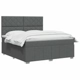 vidaXL Boxspringbed met matras Donkergrijs 140 x 200 cm Stof