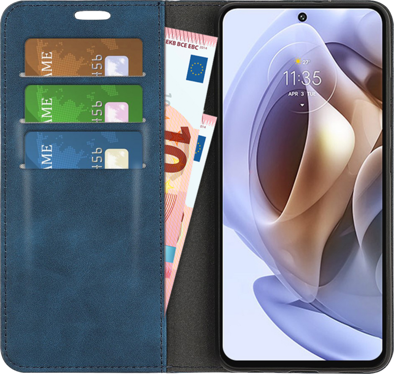 Just in case Just in Case Wallet Magnetic Motorola Moto G31 / G41 Book Case Blauw