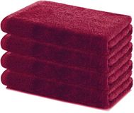 Lavea® Set van 4 Handdoeken 40x70 cm – Set Douchehanddoeken Zacht en Absorberend – 100% Katoen – Oeko-TEX 100 – voor Badkamer, Gastentoilet en Fitness – Bordeaux