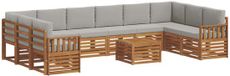 vidaXL Loungeset 11-delig Acaciahout Naturel et Gris Clair