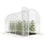 Serre tunnel de 2 x 2 m (6 m²) avec porte à charnières et film PE de 150 g/m² pour légumes, plantes et fleurs.