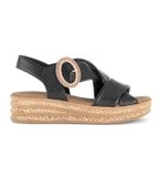 Gabor - Dames - Plateau sandalen - Zwart - Maat 38.5