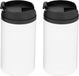 Merkloos / Sans marque Thermosbeker/warmhoudbeker - 2x - metallic wit - 290 ml - Thermo koffie/thee isoleerbekers - dubbelwandig met schroefdop
