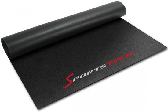 Sportstech Germany - vloerbeschermingsmat voor fitnessapparatuur - hometrainer - multifunctionele sportmat, zwarte fitnessmat voor meer stabiliteit, beschermt de vloer, yogamat en Pilates, 85 x 45 x 0,4 cm, verkrijgbaar in 4 maten, BM126