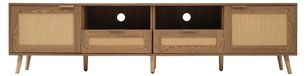 Meuble TV en chêne - 200 x 37 x 48,5 cm - Aspect rotin