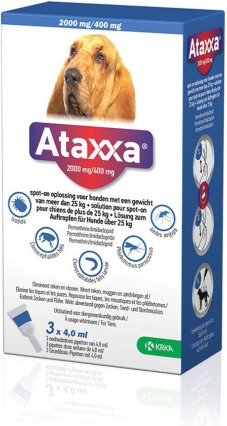 Ataxxa Spot On Anti Vlooien en Teken Druppels Hond 25-40 kg - 3 pipetten