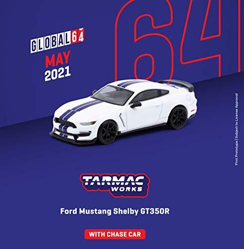 Tarmac T64G-011-WH Ford Mustang Shelby GT350R wit metallic schaal 1:64 modelauto