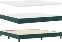 vidaXL Boxspringbed met hoofdeinde, donkergroen, 200 x 200 cm, fluweel