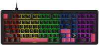 Ajazz AK980 Bedraad Mechanisch Gaming Toetsenbord - 98% Layout met Numpad - Gasket Mount - Hot-Swappable - RGB - US QWERTY - Red Switch - Zwart/Roze