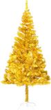 vidaXL Kunstkerstboom met standaard 180 cm PET goudkleurig