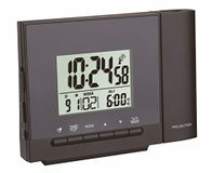 TFA Dostmann Draadloze projectieklok met thermometer, kunststof, zwart, 12 x 5 x 9 cm
