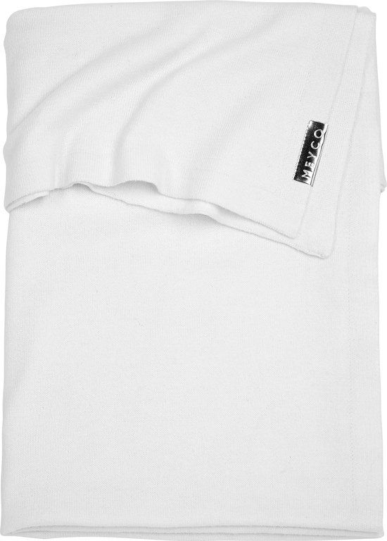 Meyco Wiegdeken Knit Basic - Warm wit - 75x100cm