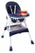 Chaise haute bébé 2-en-1 - Chaise pliante pour l'alimentation - Réglable en hauteur - Double plateau (43x25 cm) - Harnais de sécurité 5 points - Rembourré - Cadre en métal - Bleu foncé