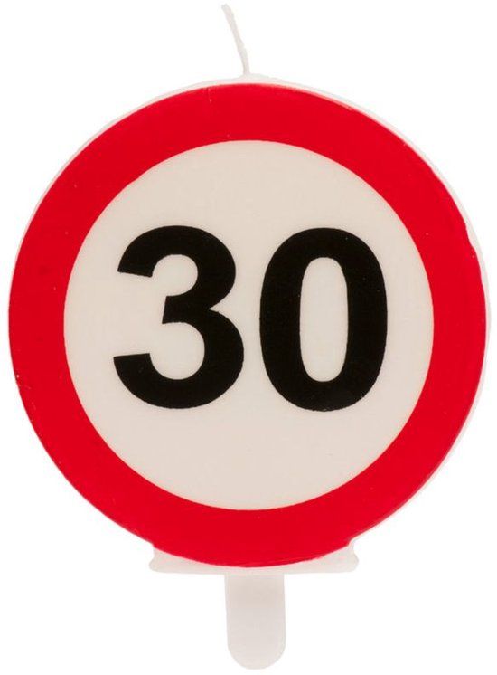 Dekora Nummerkaars Verkeersbord 30 Jaar
