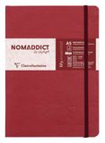 Clairefontaine 793462C Nomaddict (ex Age Bag) Genaaid Notitieboek Elastiek My.Essential Rood - A5 14,8x21 cm - 192 Pagina's Genummerd Gelijnd - Ivoorkleurig Papier 90 g - Omslag Karton