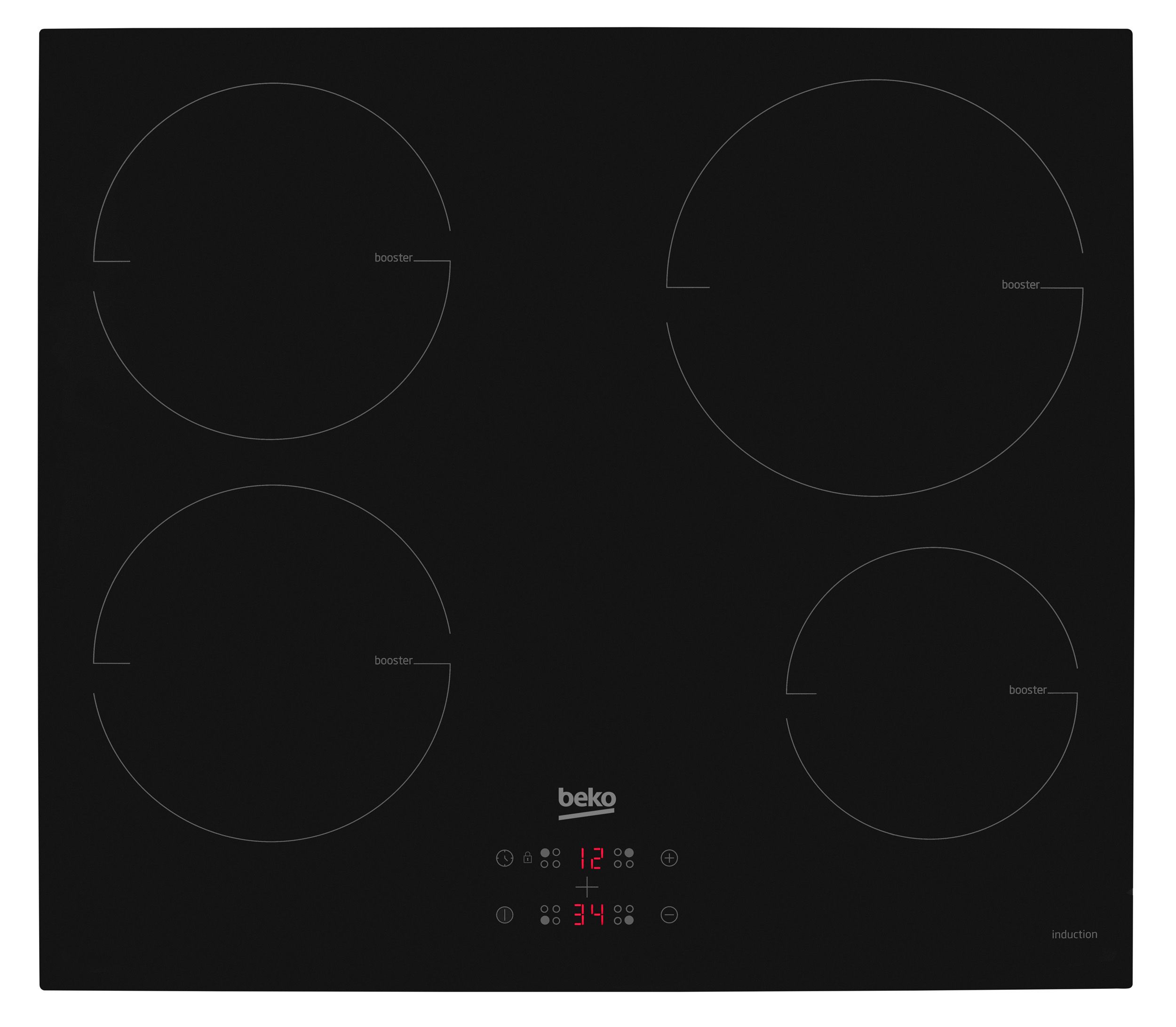 Beko HII64400MT - 60 cm Induction Hob - Black - Built-in