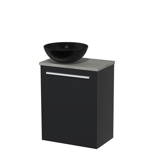 Maxaro Modulo Toiletmeubel 41 cm Mat Zwart - Grijs Eiken