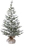 Everlands Decoris Kunstkerstboom mini met sneeuw in jute zak ø50xh100cm