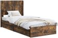 vidaXL Bedframe met opbergruimte en hoofdbord Gerookt eiken