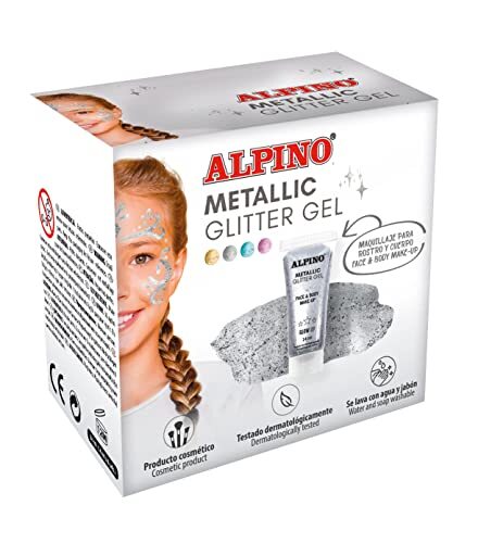 Alpino - Metallic Glitter Gel Party Kleur Zilver Formaat Uni 6 stuks (DL000611)