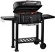 BBQ-Toro houtskool-barbecuewagen met in hoogte verstelbare kolenbak | Geïntegreerde temperatuurindicator | Barbecuewagen met asopvangbak | Opbergplanken met haken | Smoker | XXL Grill