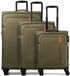 American Tourister Nitestream 4 wielen Kofferset 3-delig met uitbreidingsplooi - Zachte bagage - TSA slot - olive-orange
