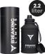 Breaking Limits Stalen Waterfles 2.2 Liter Zwart