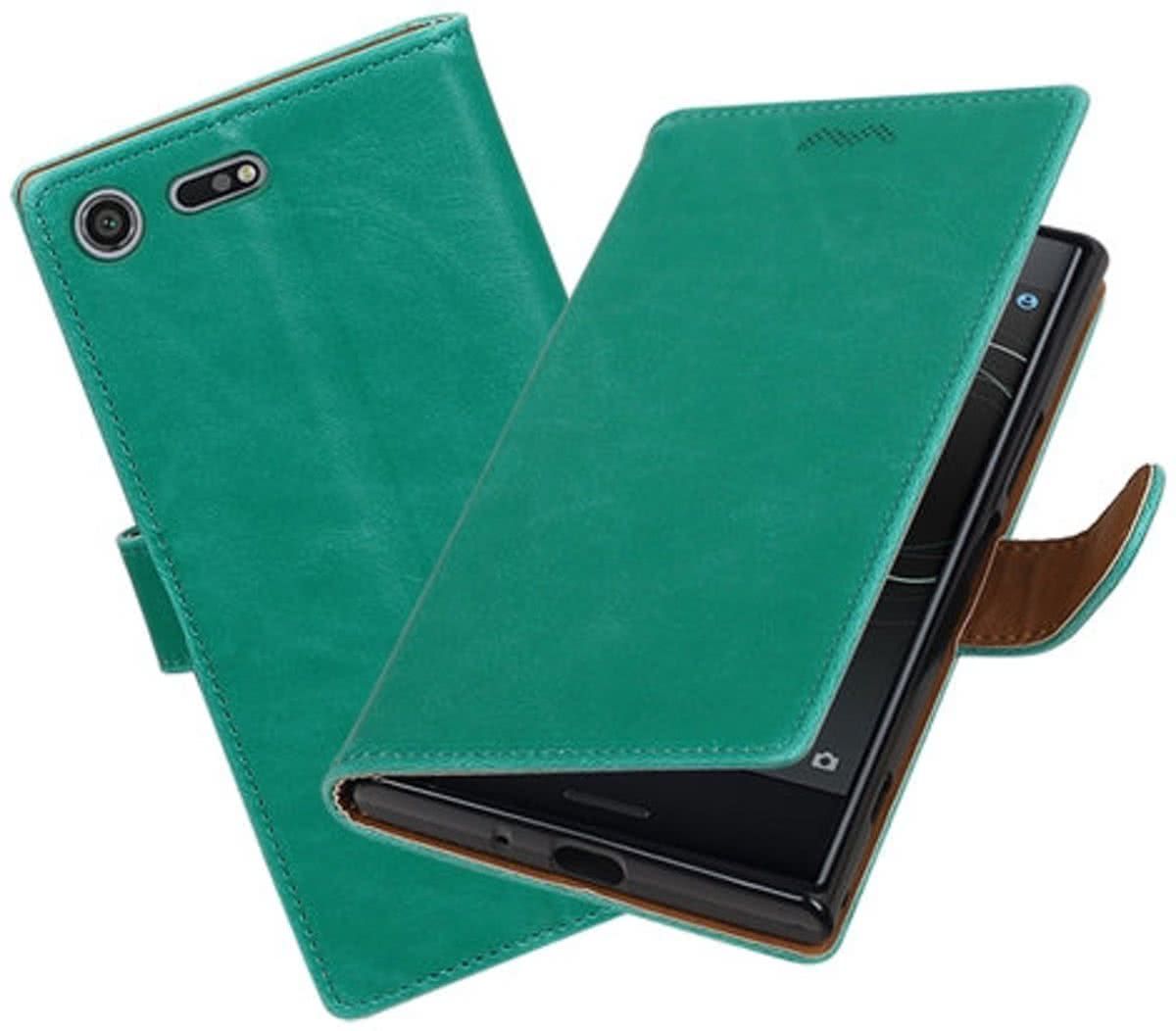 Best Cases .nl Sony Xperia XZ Premium Pull-Up booktype hoesje Groen